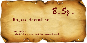 Bajcs Szendike névjegykártya